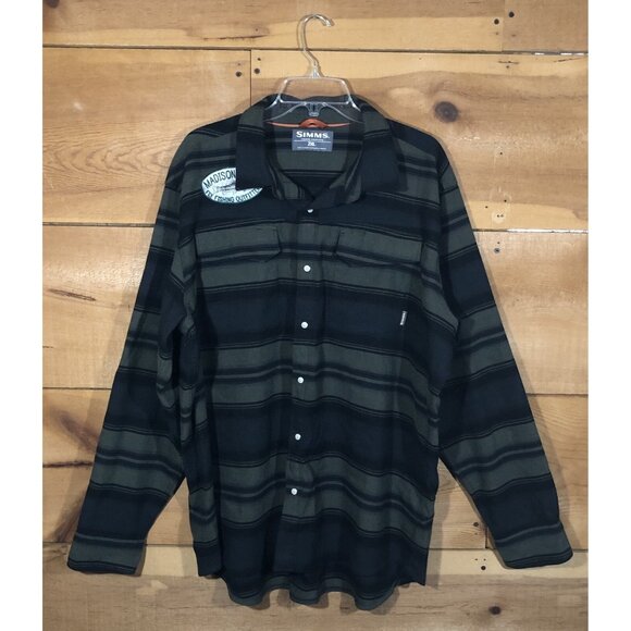 Simms Fly Fishing Madison River Plaid Flannel Button Down Mens Shirt Size 2XL - Picture 1 of 13
